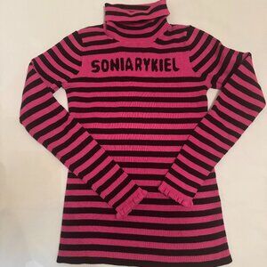Sonia Rykiel Pink Mini Me Stripped Turtleneck Sweater
